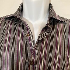 ETRO Mens Striped  Button Down Shirt Sz 41